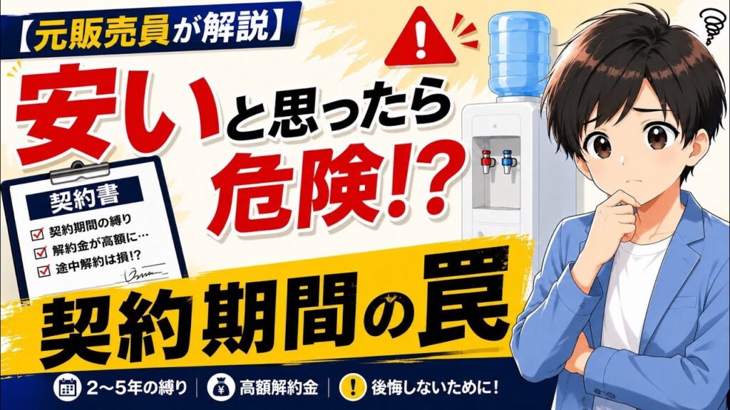 【元販売員が解説】安いと思ったら危険!? ウォーターサーバー契約期間の罠